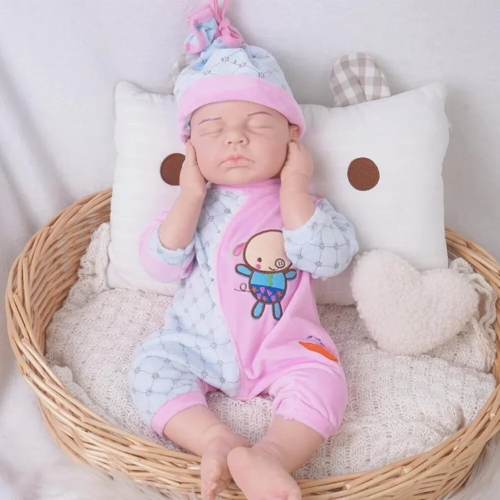 🆕16.9Inch Full Silicone Reborn Baby Doll ivory Angelic Face Toddler Boy Doll
